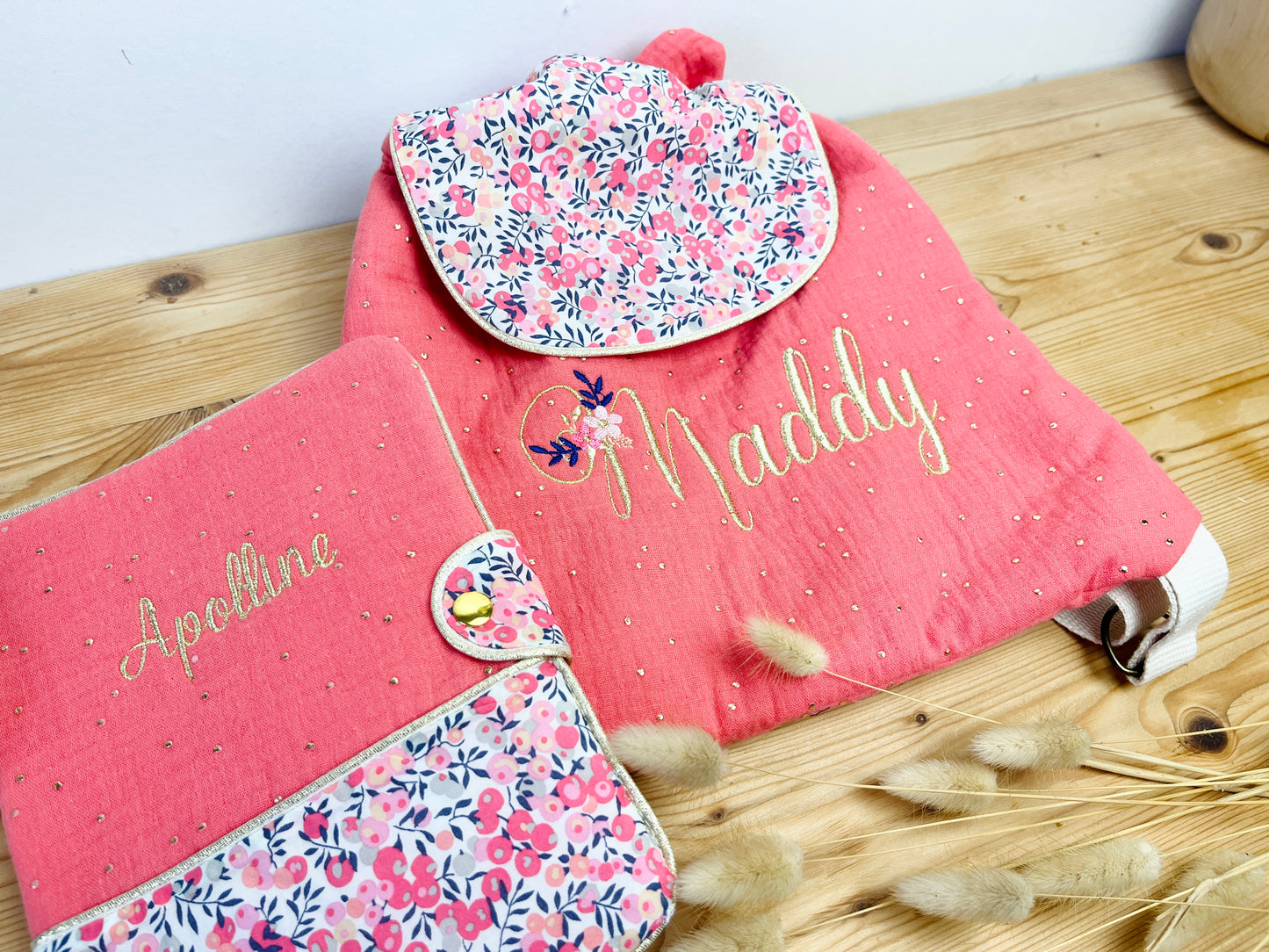 Ensemble : protège carnet et sac Eglantine