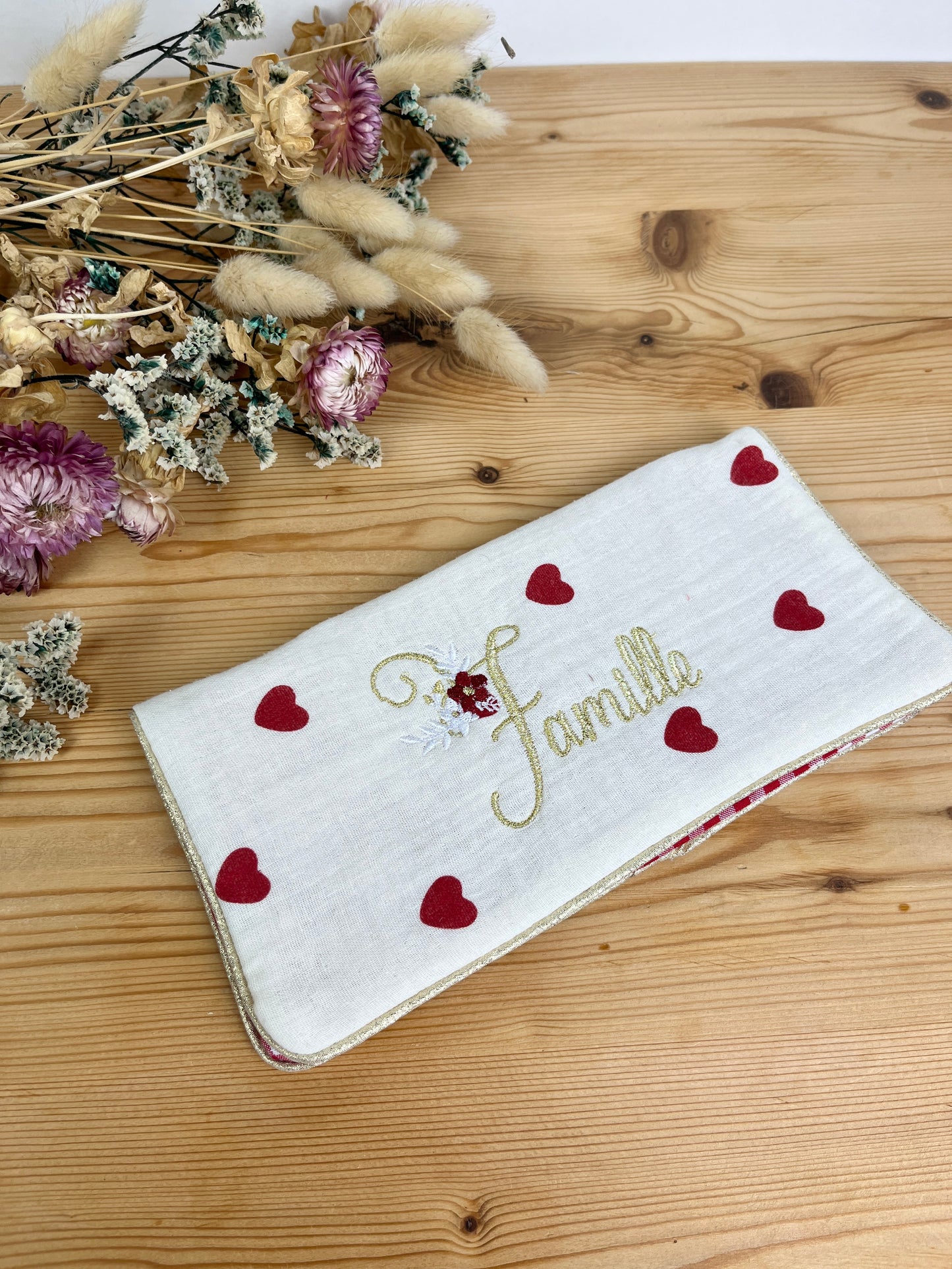 Protège livret de famille brodé personnalisable