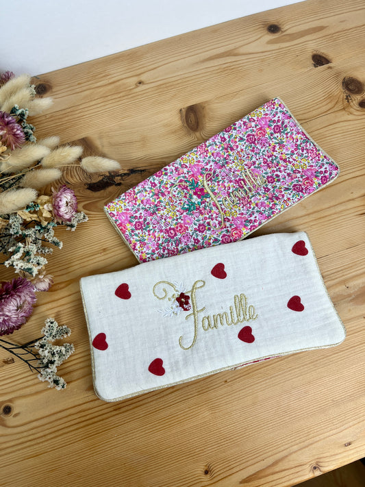 Protège livret de famille brodé personnalisable