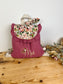 Le sac à dos enfant personnalisé Églantine bois de rose et garden party