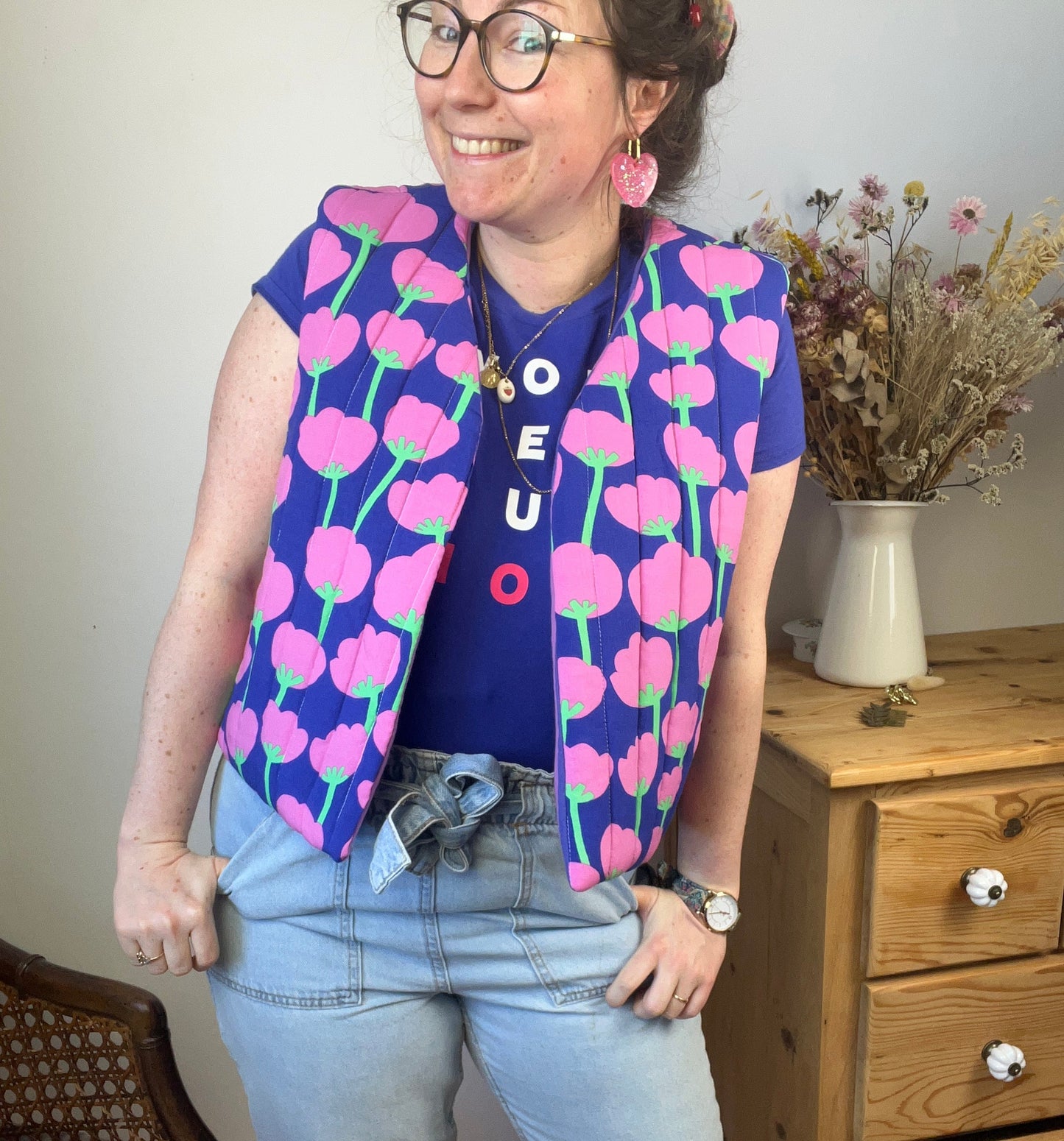 Le gilet Albane poppy violet - Taille M