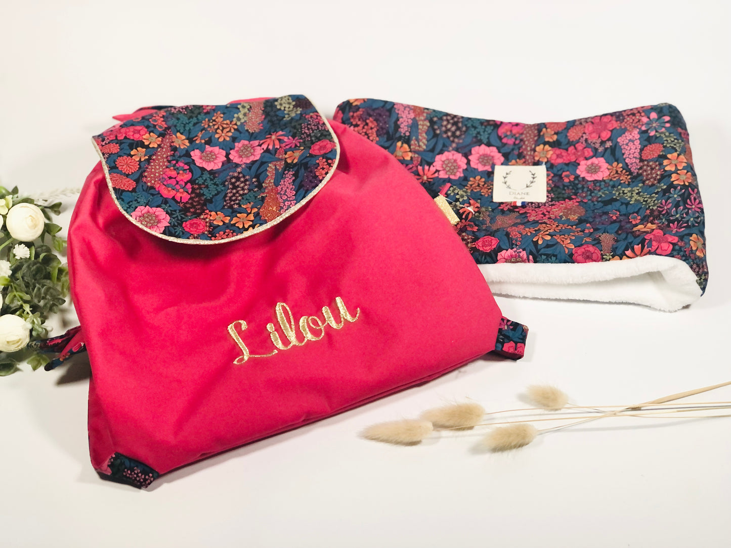 Ensemble : tour de cou et sac à dos Eglantine