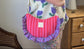 Sac Milan rayé rose et rouge