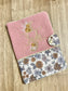 Protège carnet rose thé marion