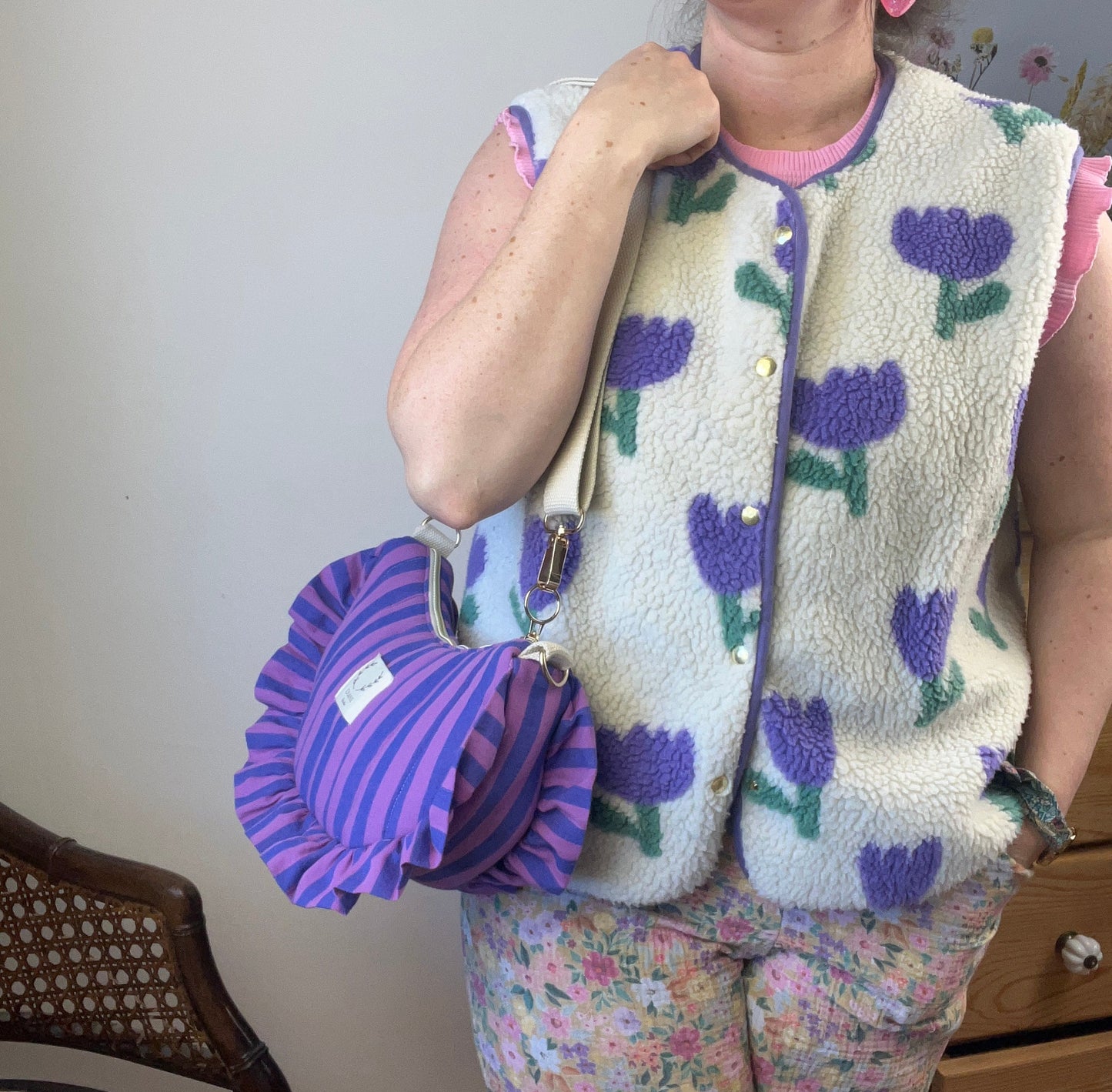 Sac Milan rayé violet et bleu