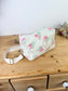 Prototype sac Colettesouple en sherpa fleuri pastel gansé de biais