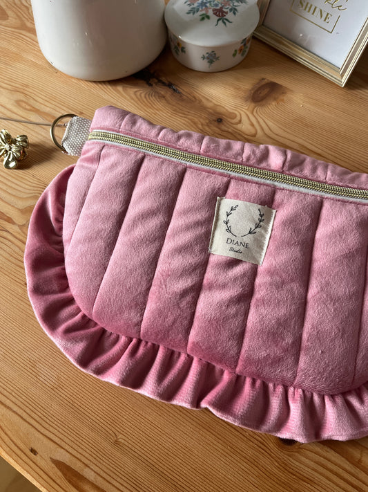 Le sac banane velours rose