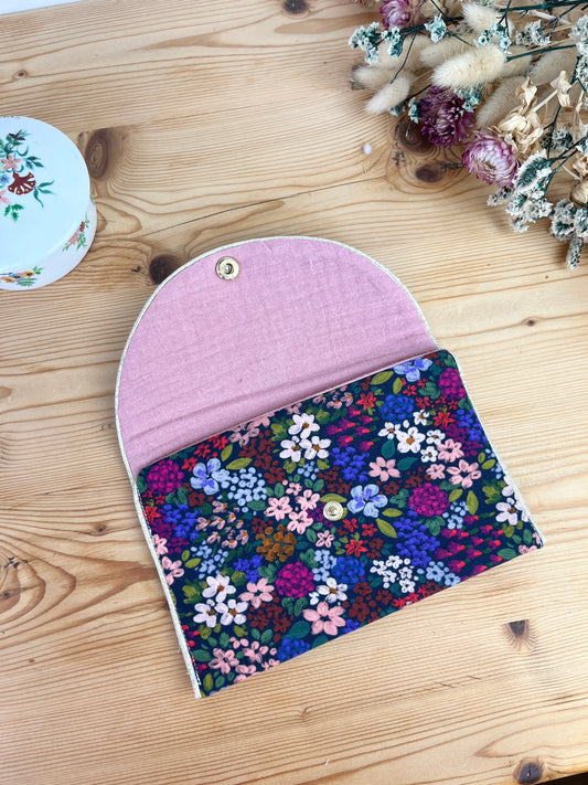 Le porte monnaie fleurs violet