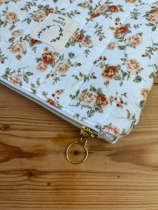 Pochette plate gaze petites roses