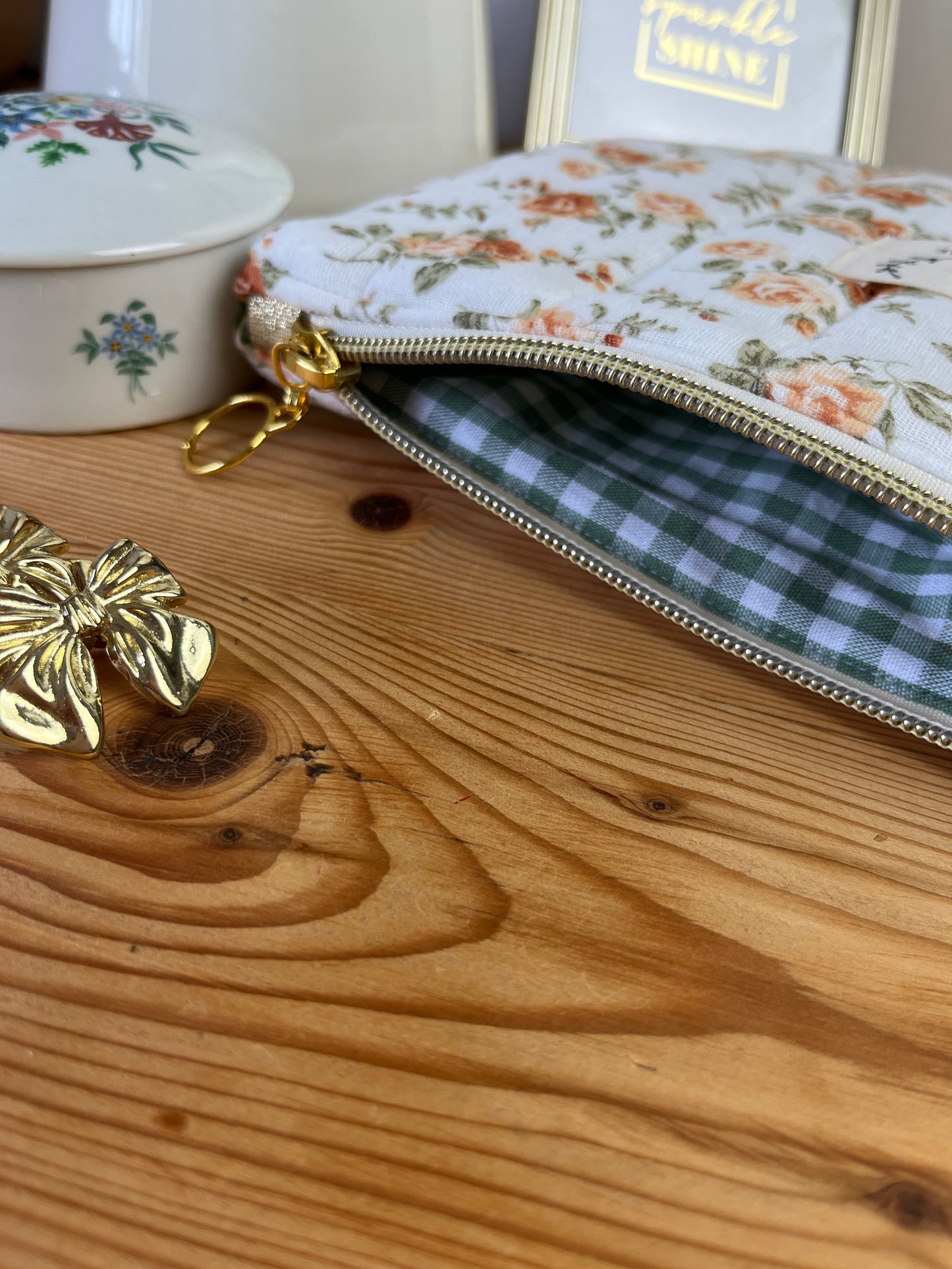 Pochette plate gaze petites roses