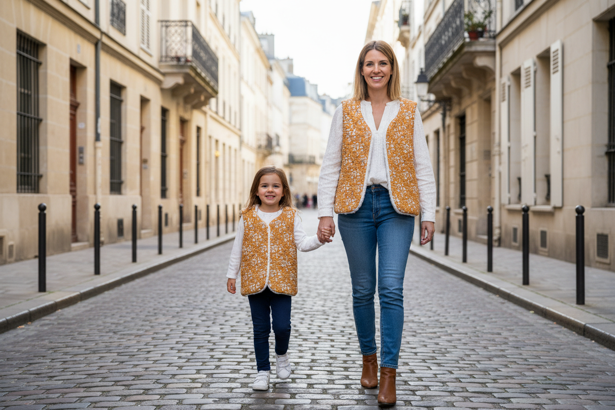 Set: The Albane vest for children and adults