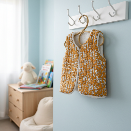 The Albane children's vest in mustard capel