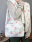 Prototype sac Colettesouple en sherpa fleuri pastel gansé de biais