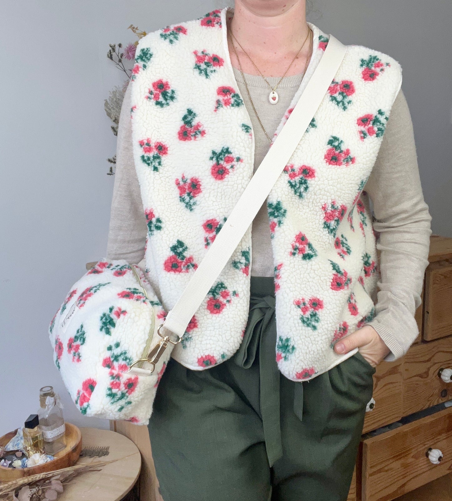 Ensemble : gilet et sac Colette