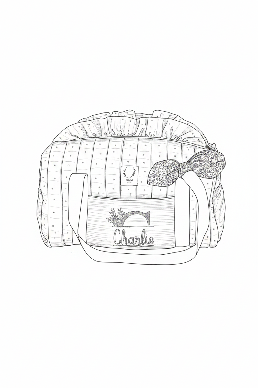 Louison the children's duffel bag with initial lace