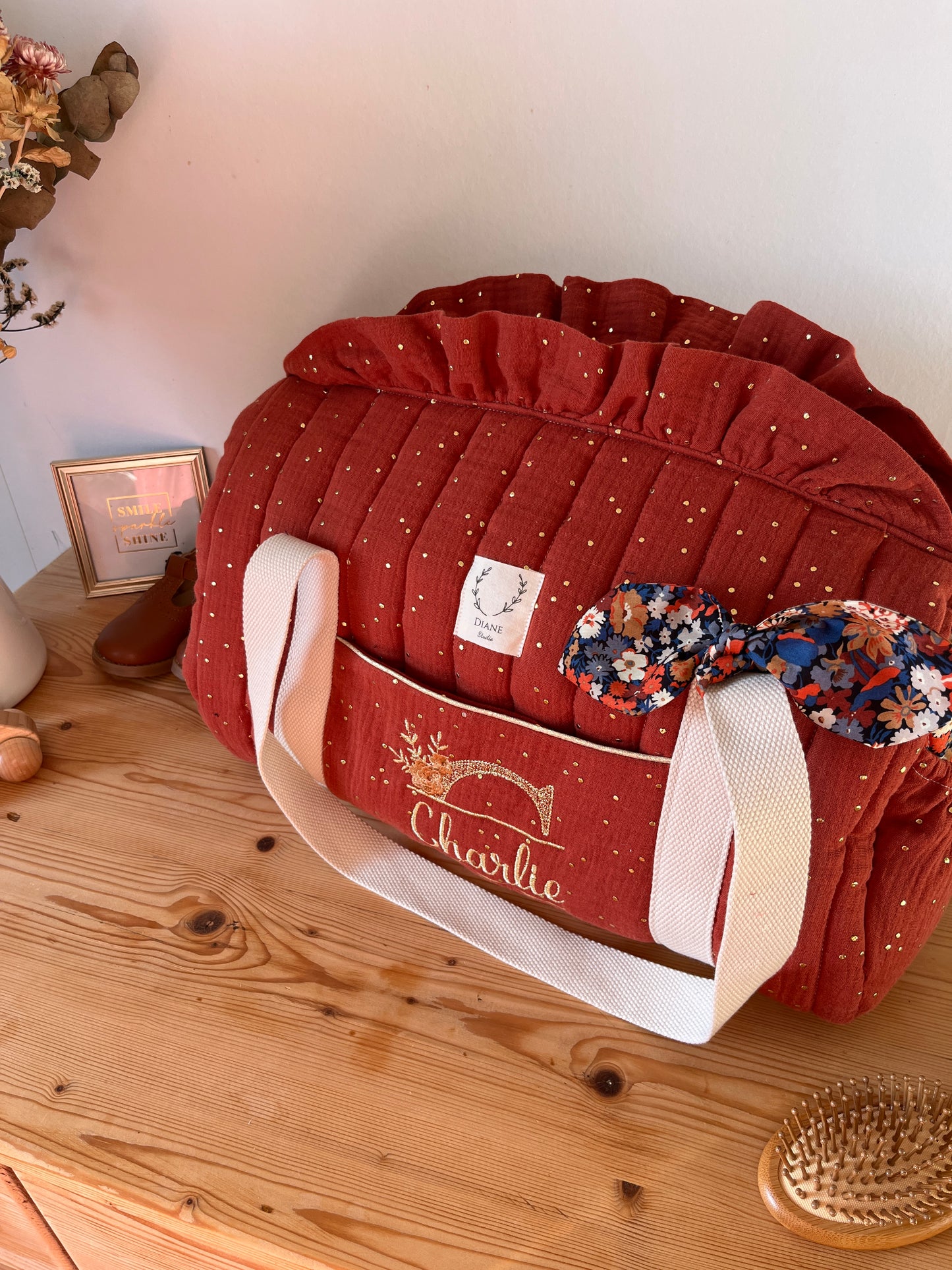 Ensemble : sac polochon et protège livret de famille personnalisables