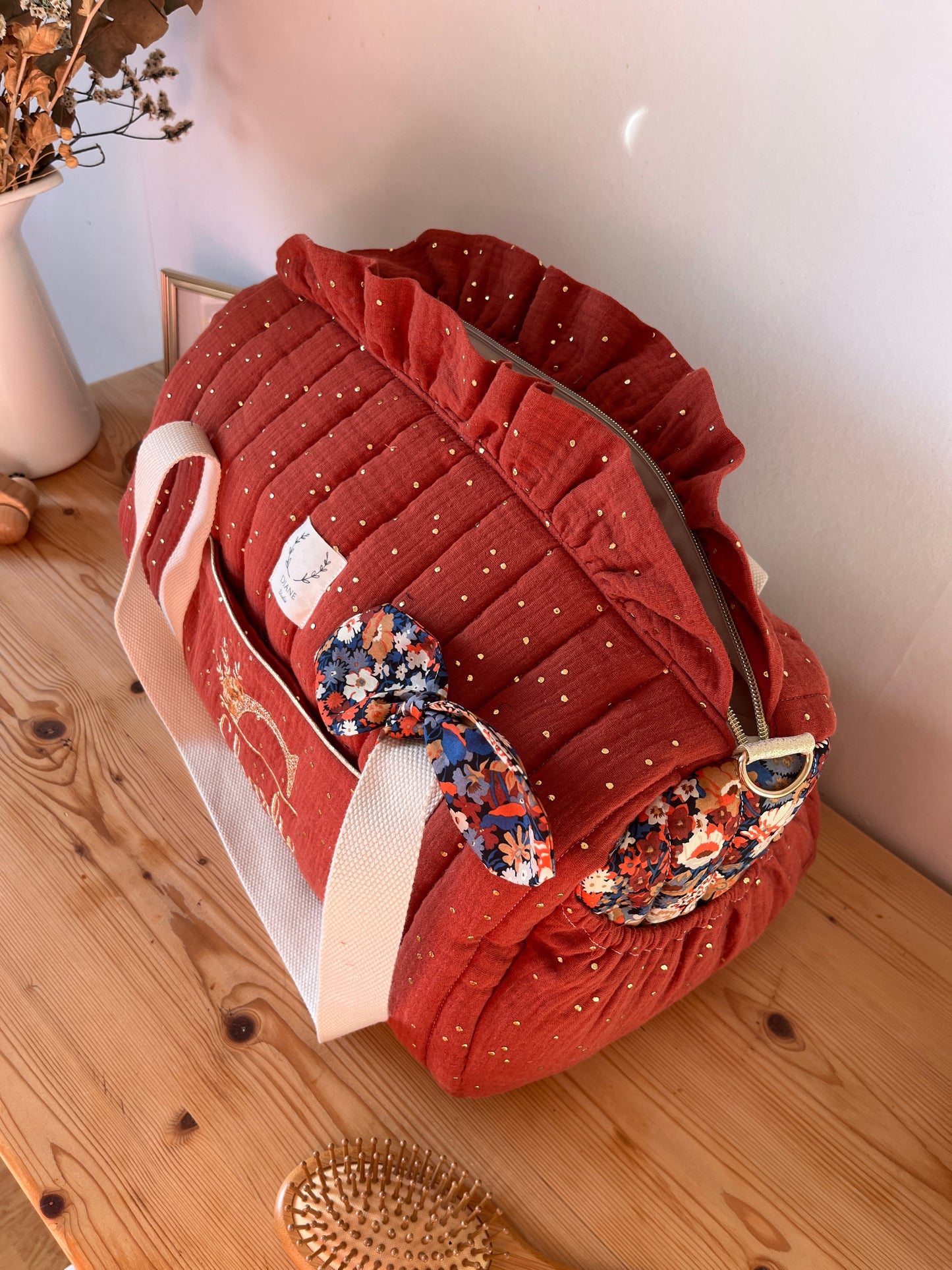 Ensemble : sac polochon et protège livret de famille personnalisables