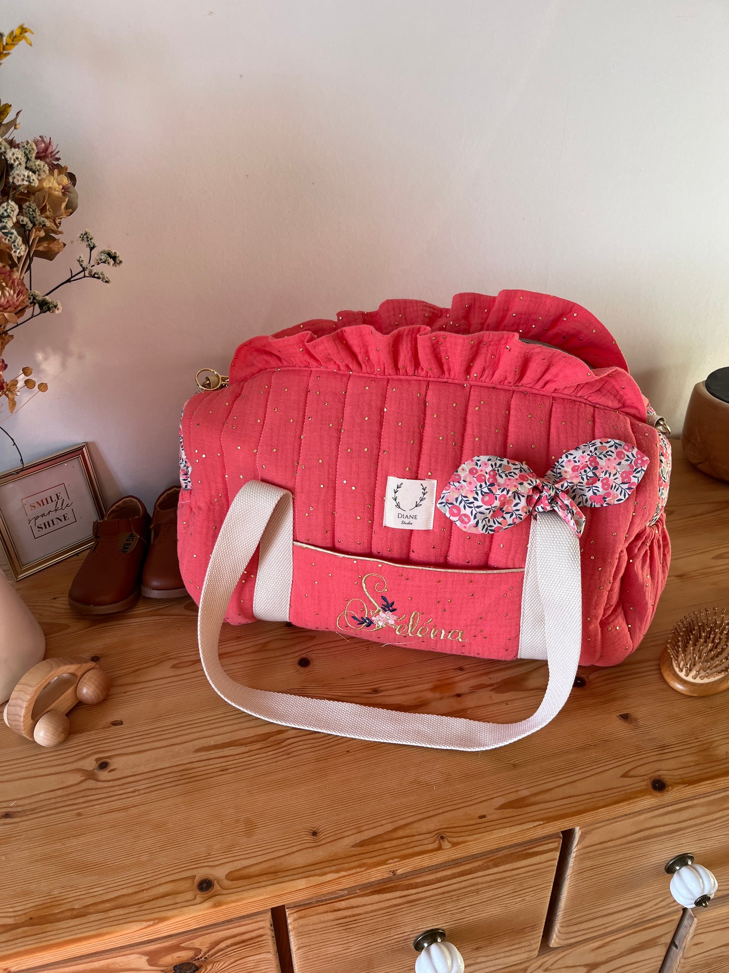 Louison le sac polochon volant corail ou eucalyptus