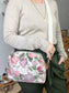 Colette le sac bandoulière hortensias roses matelassé