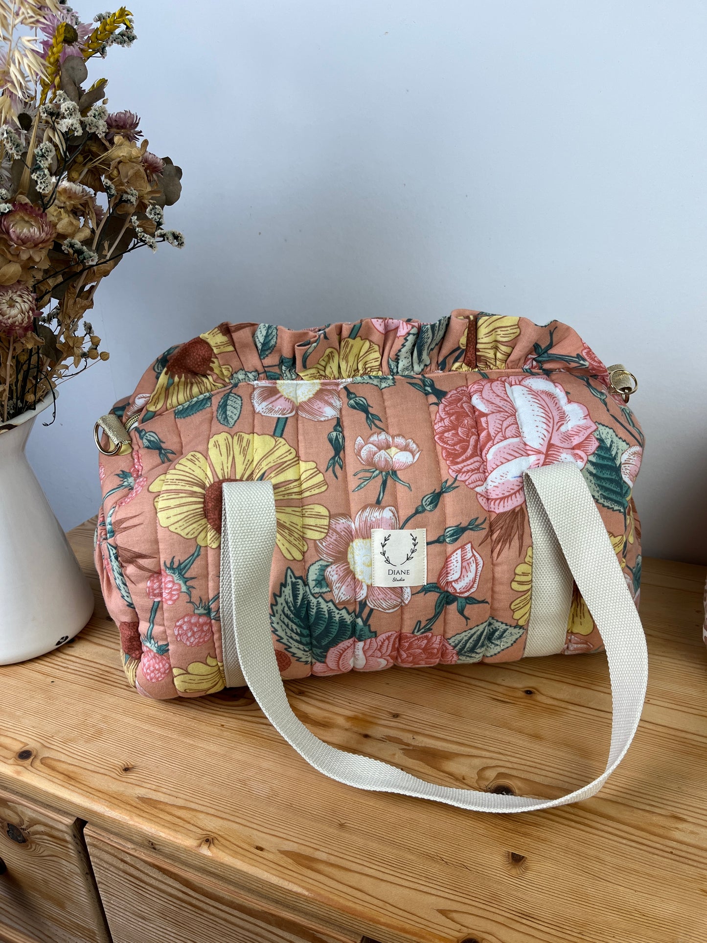 Sac Louison gaze fleurie