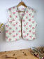 Prototype gilet sherpa fleuri pastel taille S-M