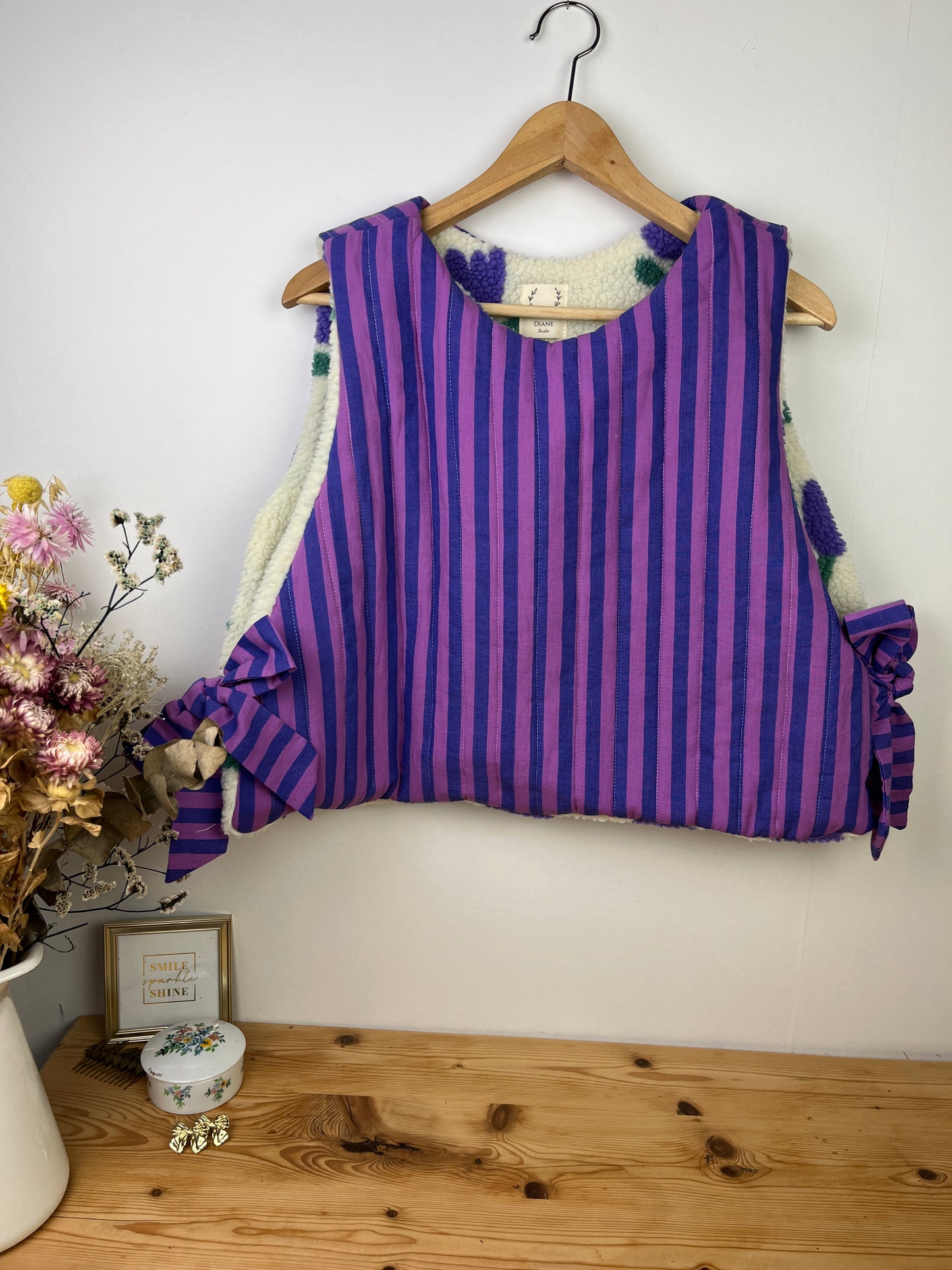 Le pull Joséphine sherpa tulipes mauve