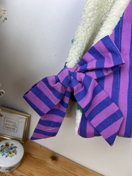 Le pull Joséphine sherpa tulipes mauve