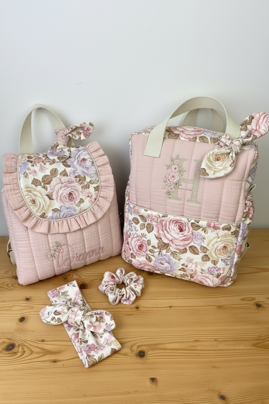 Ensemble : sac Ombeline , sac Eglantine, bandeau et chouchou