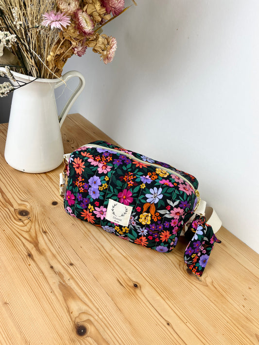 Le sac bandoulière Elisabeth bloom fond noir