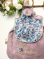 Le sac à dos Eglantine velours rose et Liberty Betsy bleu