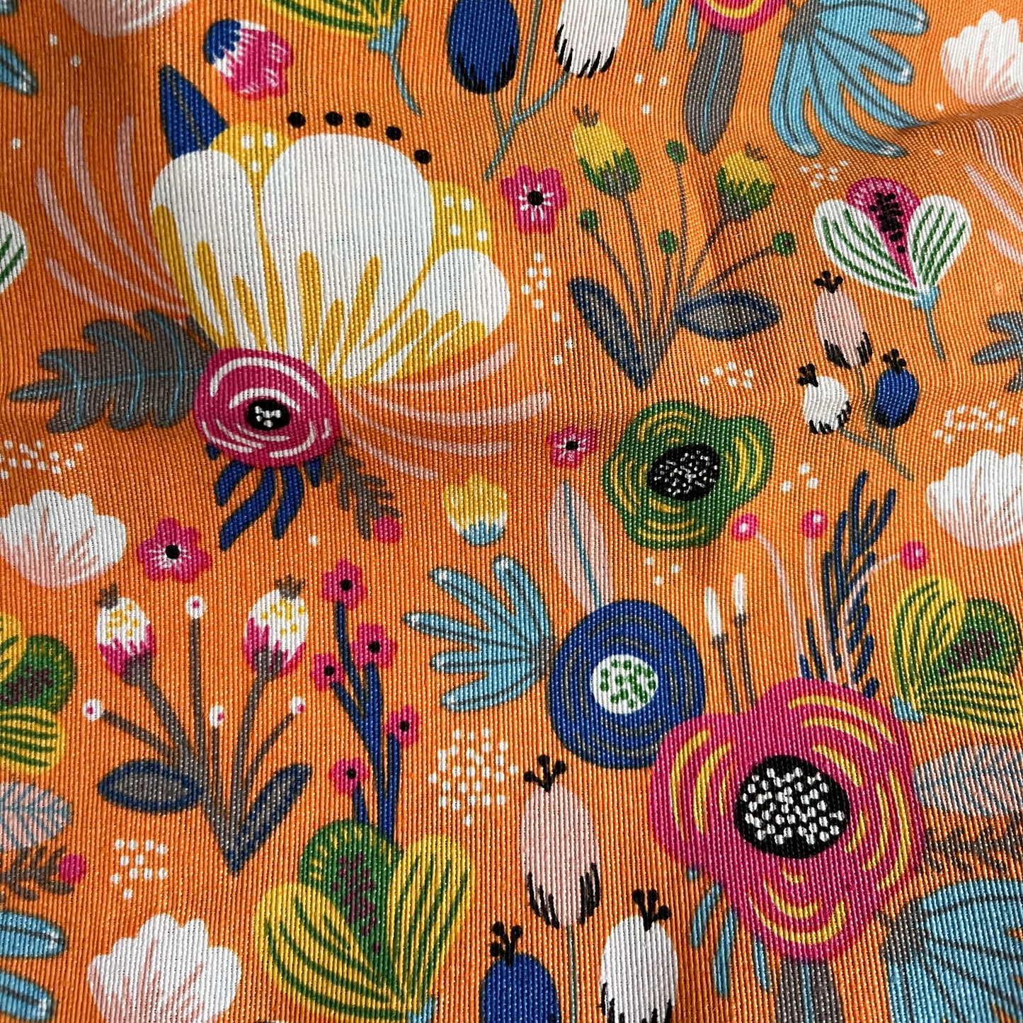 Coupon 50cm fleuri corail