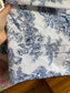 Coupon 95x1m cm Piqué de coton toile de jouy bleu