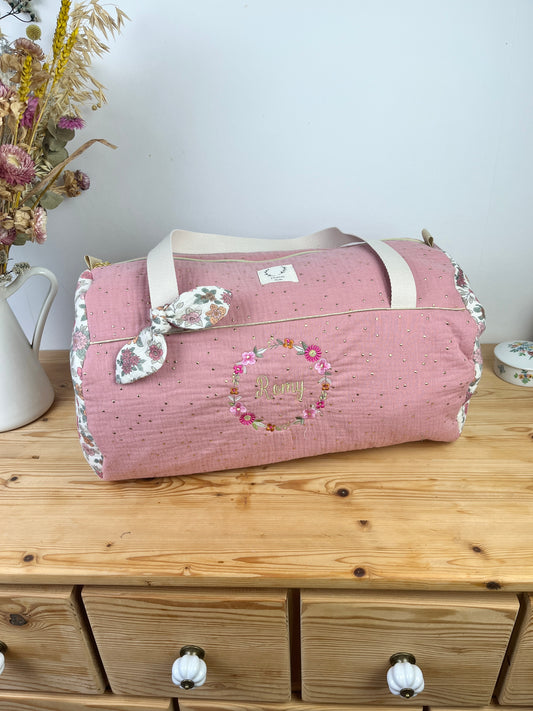 Louison le sac polochon enfant rose thé doré et marion rose