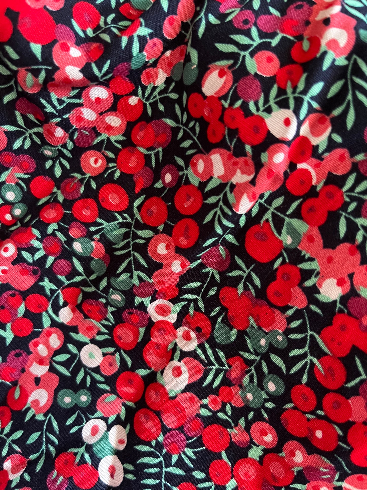 Mille-fleurs cotton on a black background