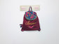 Le sac à dos enfant personnalisé Églantine gabardine bordeaux et liberty Ciara (accessoires non inclus)