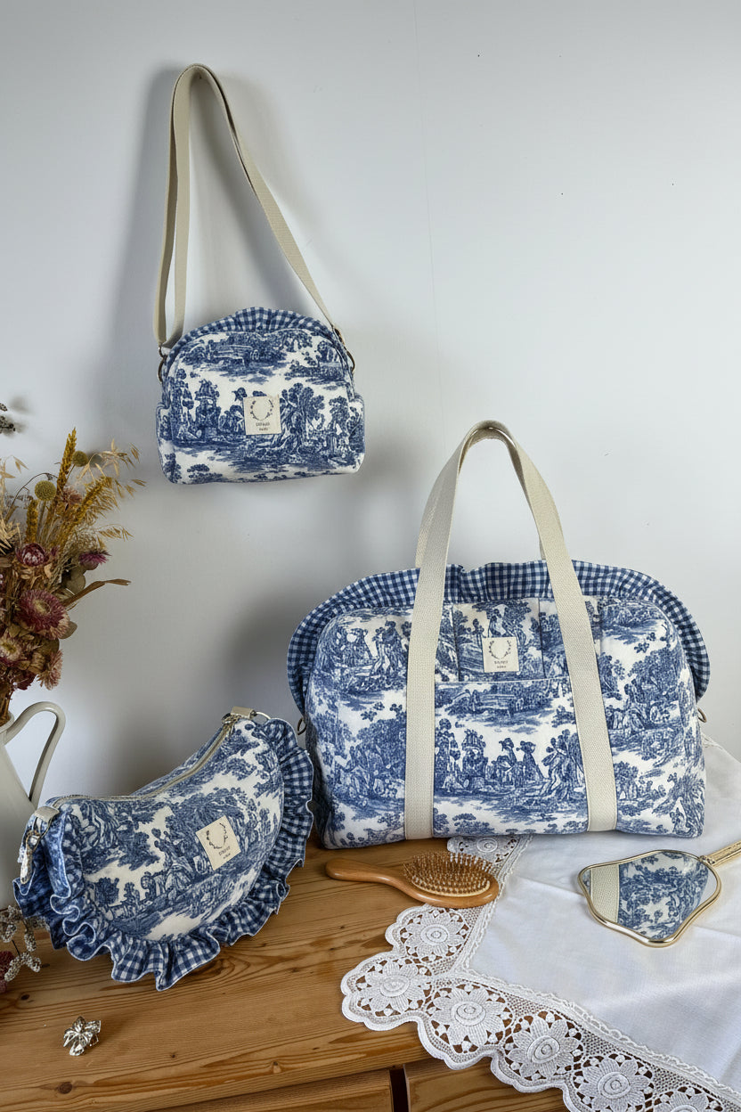Ensemble Sac Chloé, sac Milan et trousse à volants - sur commande
