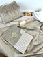 NOUVEAU Ensemble : Trousse de toilette, couverture, et protège carnet personnalisable