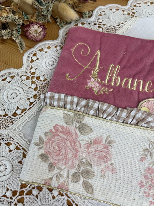 Chloé the pink jacquard and double gauze notebook cover