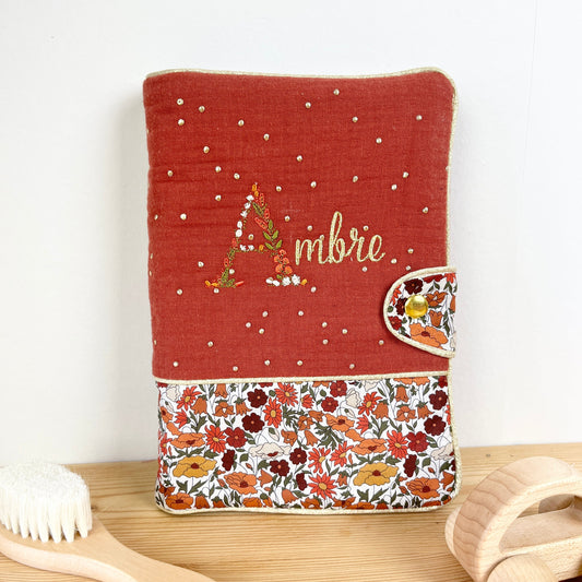 Protège carnet tomette et poppy forest