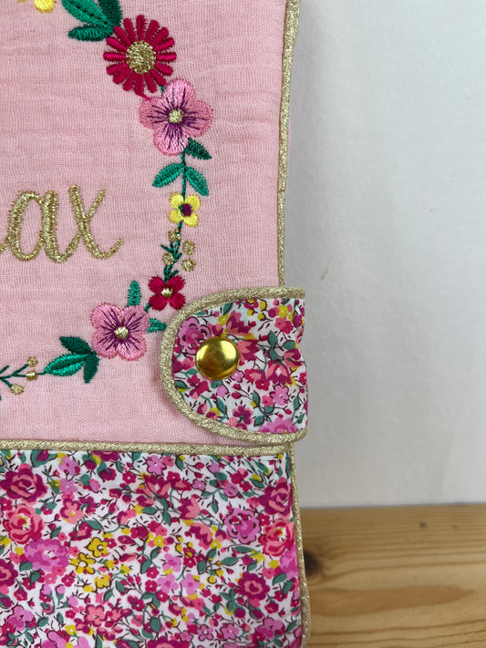 Protège carnet rose et Liberty Emma