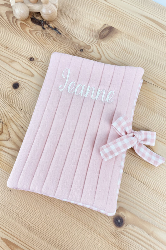 Noé le protège carnet rose poudré