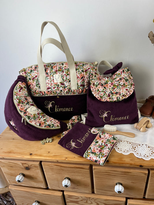 Eglantine set: diaper bag, notebook cover and backpack 