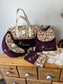 Ensemble : sac à langer/voyage, protège carnet, sac banane et sac à dos Eglantine