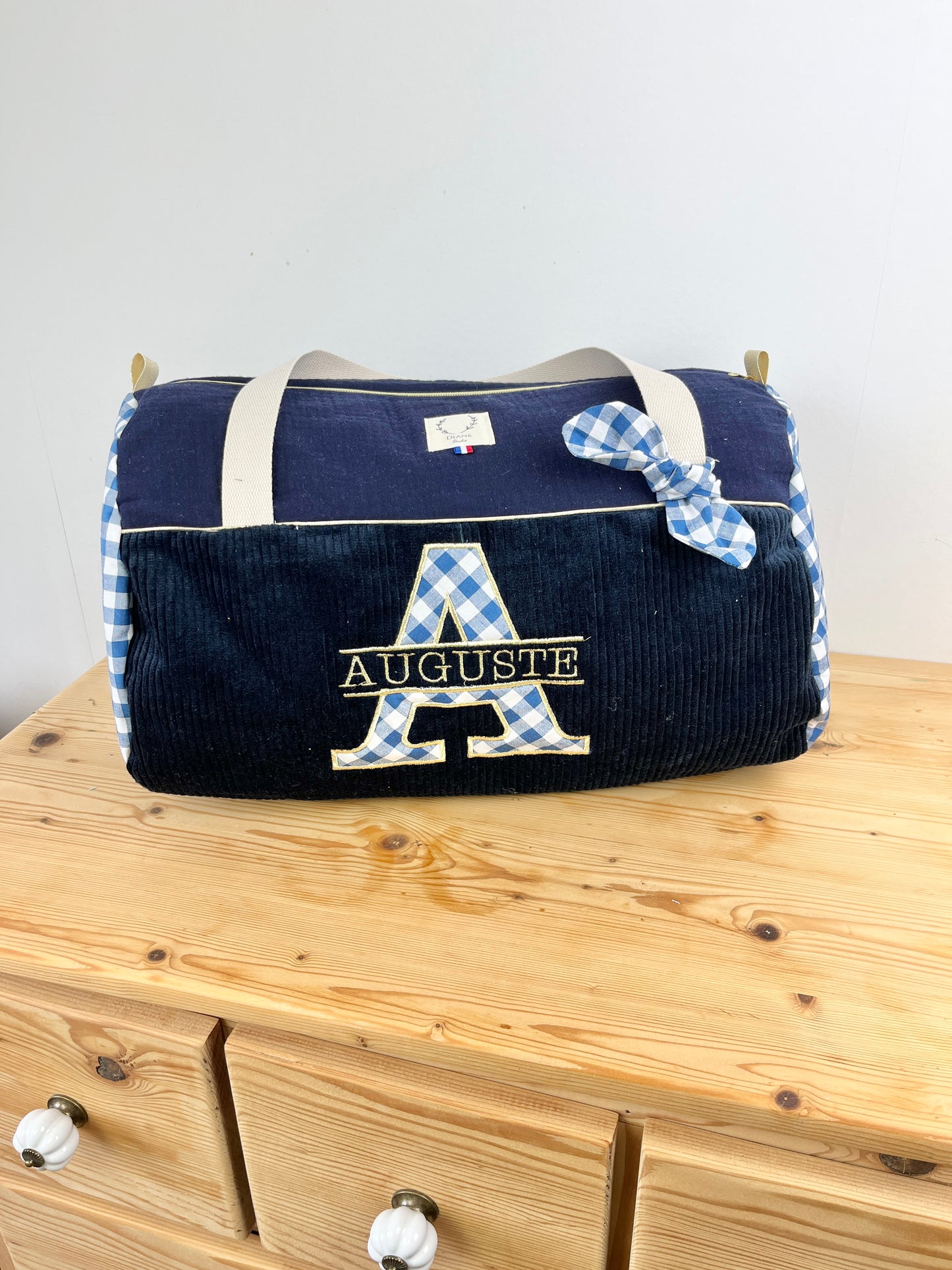 Louison le sac polochon adulte initiale tissu