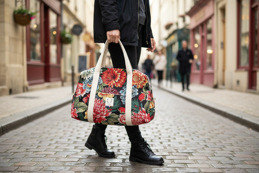 Hélène le sac à langer  jacquard fleuri