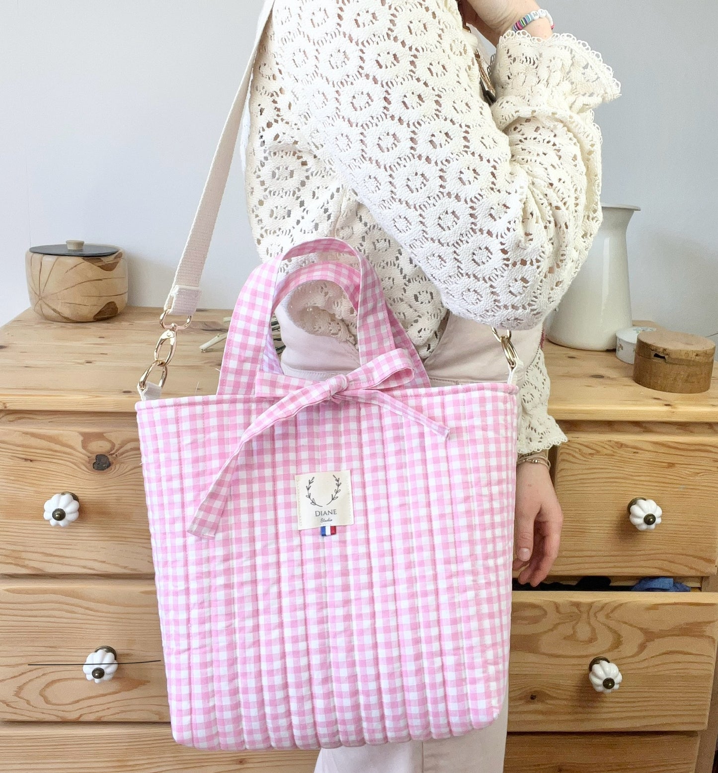 Sac Félicie vichy rose