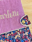 Protège carnet velours et Liberty Wiltshire burnt