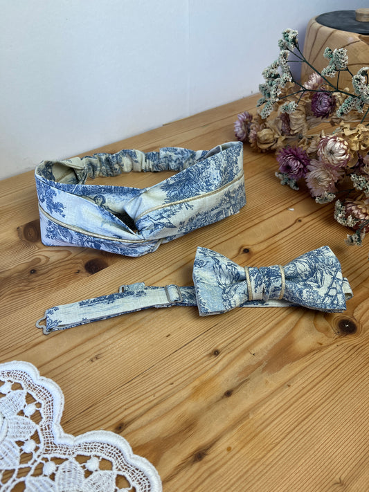 Set: gold bow tie and headband 