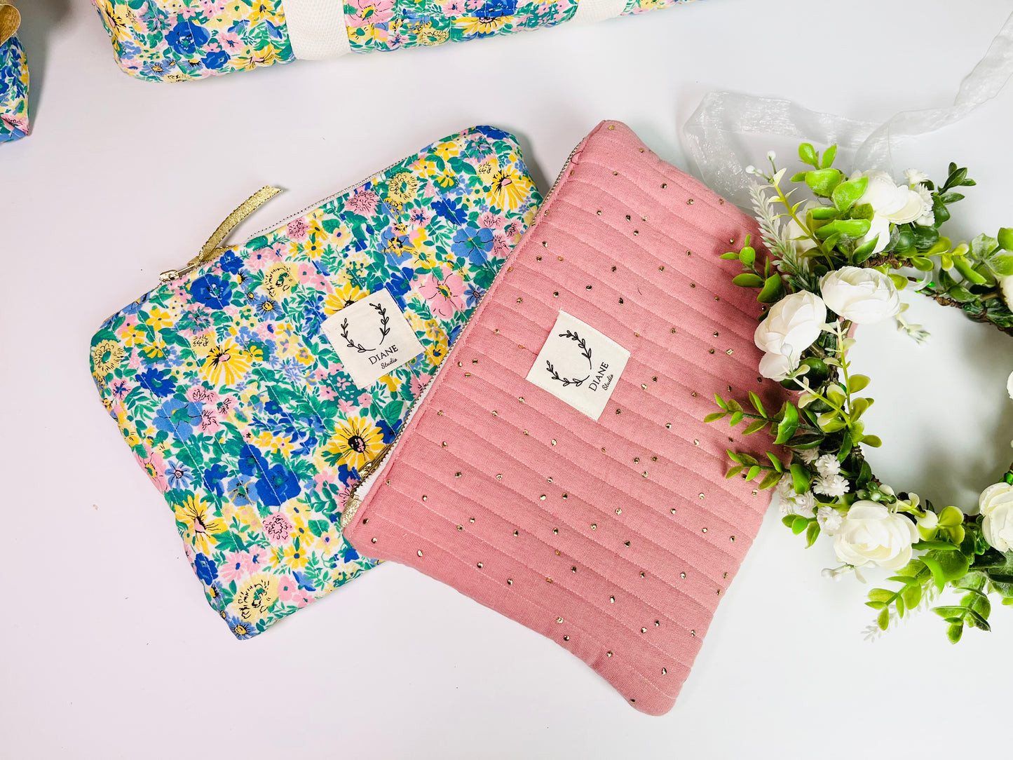 Babette la pochette plate matelassée Malvern meadow