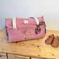 Louison le sac polochon personnalisé velours et Liberty Wiltshire burnt
